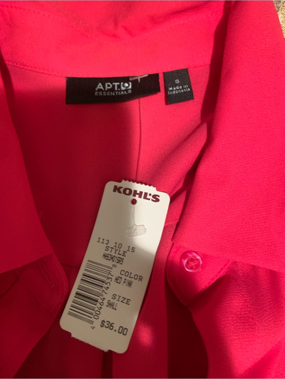 Express Hot Pink Button-Up Shirt - Picture 3 of 3